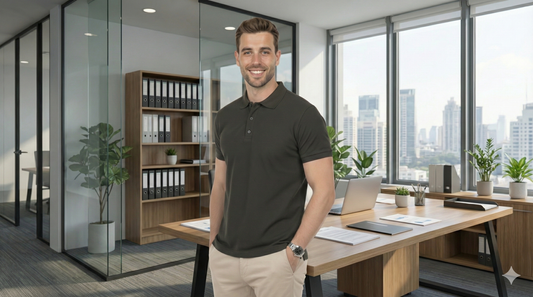 Outfit casual oficina hombre verano con polo camisero