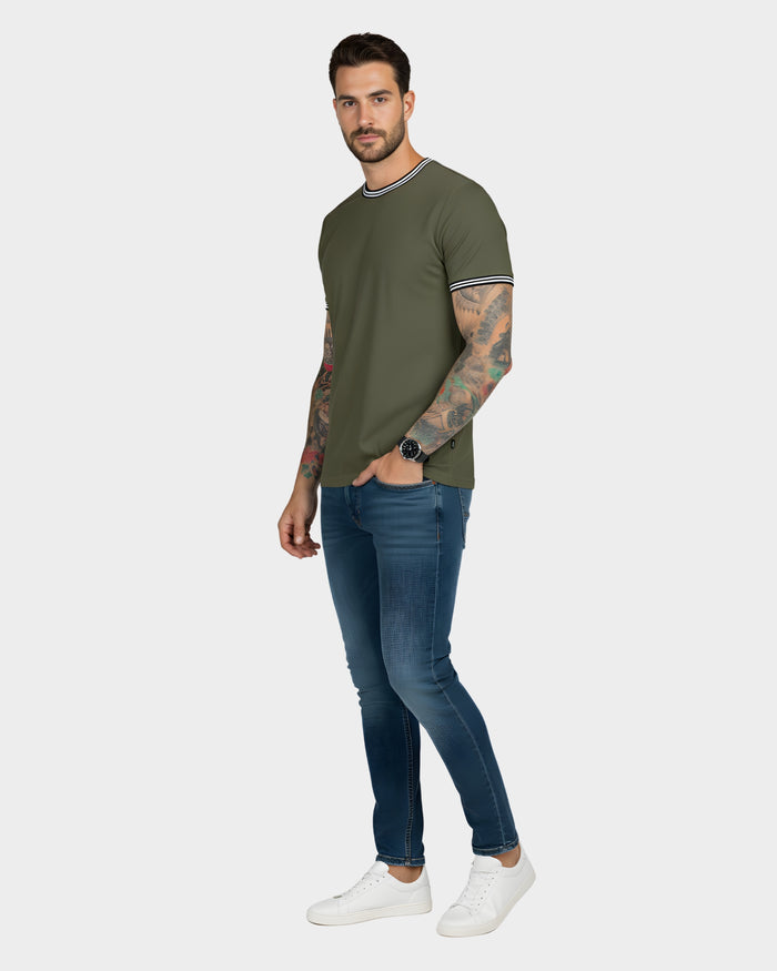 Polo con Detalle Cuello y Mangas Hombre