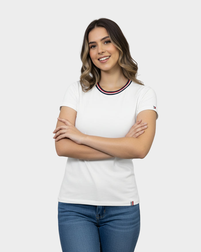 Polo con Ribete Tricolor Mujer