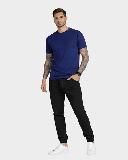 vista frontal del polo basico para hombre color acero en algodón 24/1